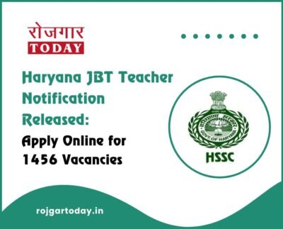 Haryana JBT Teacher Notification Released: Apply Online for 1456 Vacancies