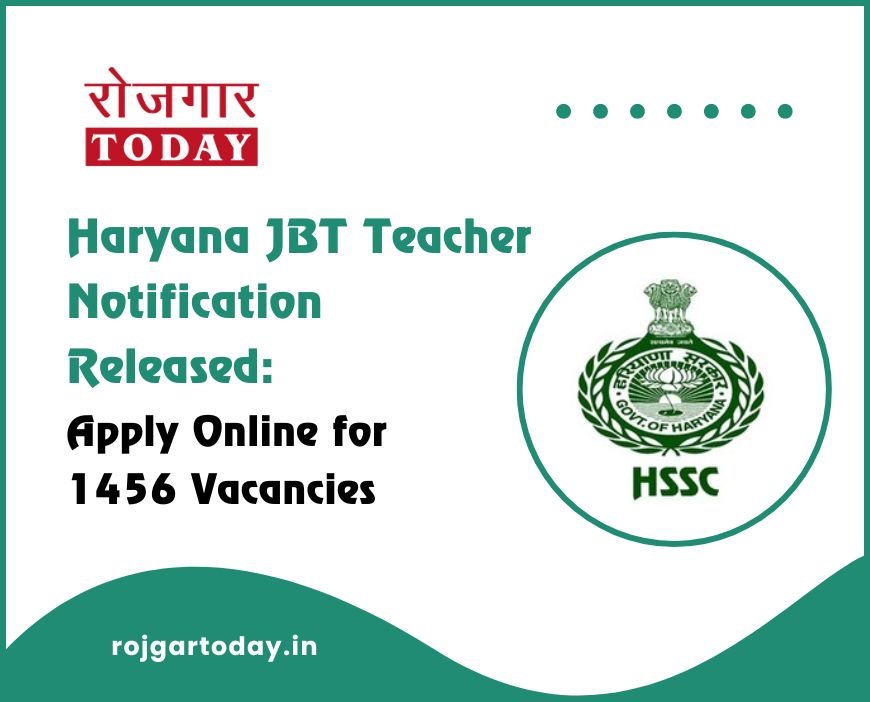 Haryana JBT Teacher Notification Released: Apply Online for 1456 Vacancies