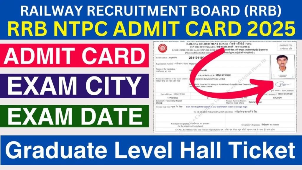 RRB NTPC Graduate Level Admit Card