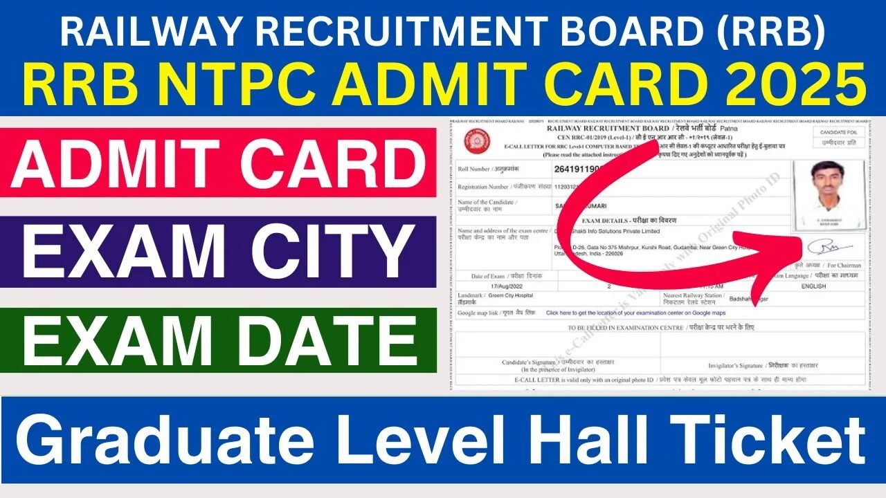 RRB NTPC Graduate Level Admit Card 2025: Download Hall Ticket, Exam Date & More